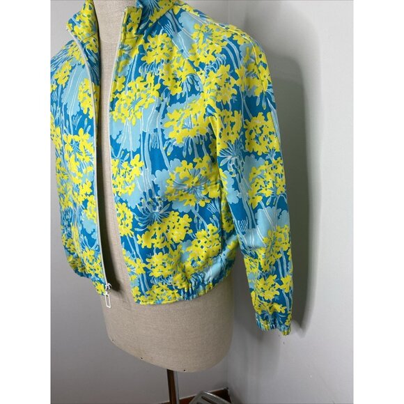Vintage 1960’s 1970’s The Lilly Pulitzer Zip Up Jacket Sz S Blue Yellow Floral - Picture 2 of 8
